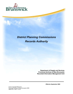 District Planning Commissions Records Authority