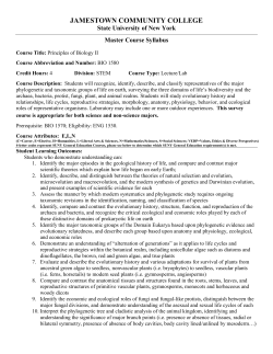 Master Course Syllabus - Jamestown Community College