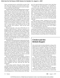 Cricket and the British Empire