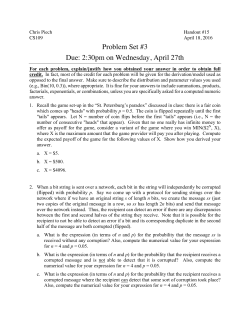 Problem Set #3 Due: 2:30pm on Wednesday, April 27th