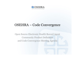 OSEHRA &ndash; Code Convergence