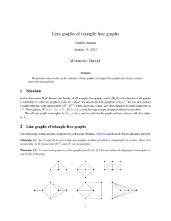 Line graphs of triangle-free graphs - University of Calgary contacts