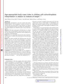 Age-appropriate body mass index in children with achondroplasia