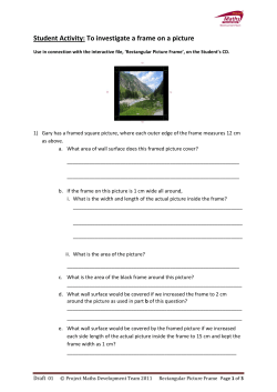 Student Activity: To investigate a frame on a picture
