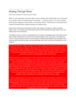 Healing Through Music - Music Therapy Association of BC