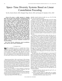 Space-time diversity systems based on linear