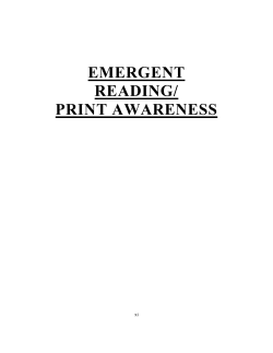 emergent reading/ print awareness