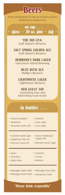 print menu - Salt Spring Inn