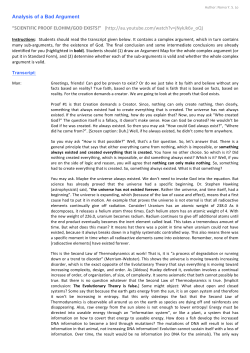 Analysis of a Bad Argument &ldquo;SCIENTIFIC PROOF ELOHIM/GOD