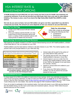 HSA Interest Rate Investment Options - Partner