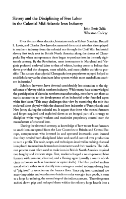 Slavery and the Disciplining of Free Labor in the Colonial Mid