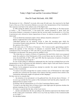 Today`s High Court and the Convention Debates