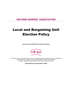 Local and Bargaining Unit Election Policy