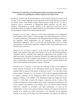 Declaration of Conformity of the Management Board and