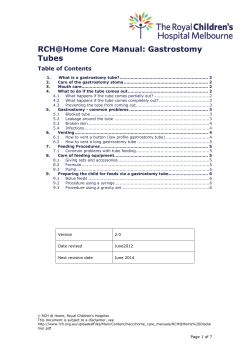 Gastrostomy Tubes - The Royal Children`s Hospital