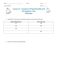 M1L11- Constant of Proportionality and the Equation Y=kx
