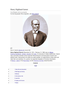 Henry Highland Garnet - Marble Hill Community