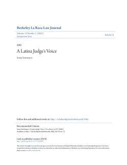 A Latina Judge`s Voice - Berkeley Law Scholarship Repository