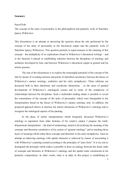 Summary Paweł Polit The concept of the unity of personality in the