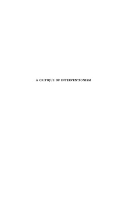 A Critique of Interventionism