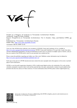 Gender as a Category of Analysis in Vernacular Architecture Studies