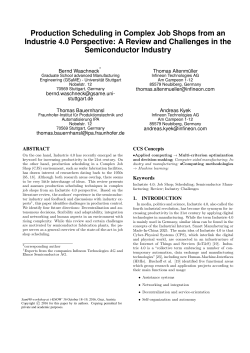 Production Scheduling in Complex Job Shops from an Industrie 4.0