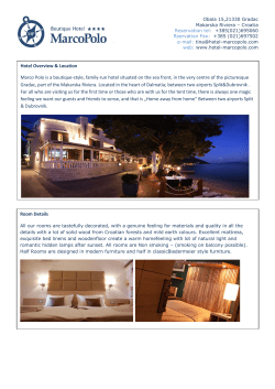 Fact sheet - Boutique Hotel Marco Polo