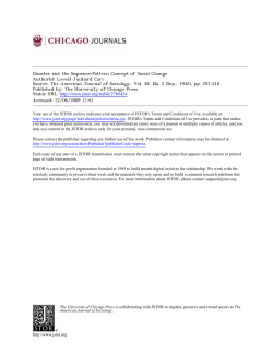 Disaster and the Sequence-Pattern Concept of Social Change