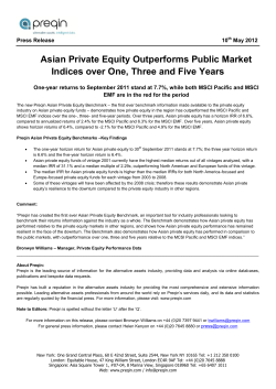 Asian Private Equity Outperforms Public Market Indices over One