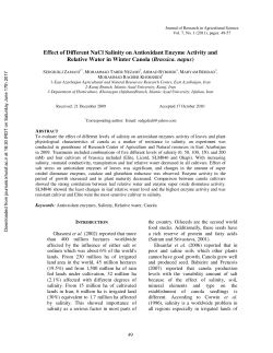 Effect of Different NaCl Salinity on Antioxidant Enzyme Activity and