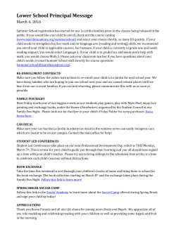 Lower School Principal Message