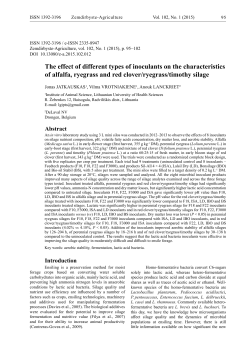 The effect of different types of inoculants - Zemdirbyste