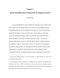 Chapter 3 Special and Differential Treatment for Developing Countries