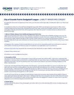 City of Grande Prairie - Dodgeball League Waiver Form