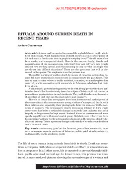 Rituals around Sudden Death in Recent Years