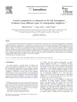 Lexical competition is enhanced in the left hemisphere: Evidence
