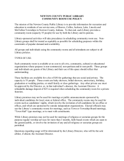Community Room Use Policy - Newton County Public Library