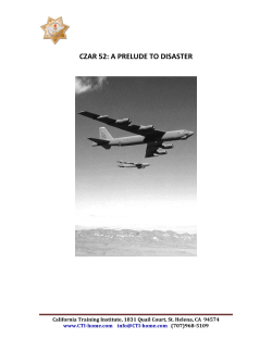 czar 52: a prelude to disaster - California Training Institute