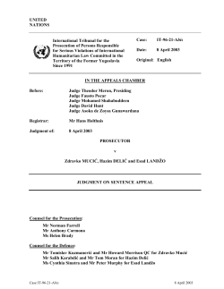Judgement on Sentence Appeal - International Criminal Tribunal for