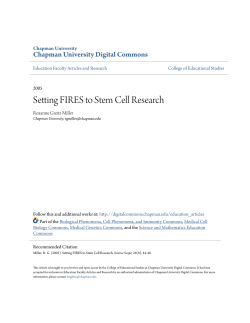 Setting FIRES to Stem Cell Research