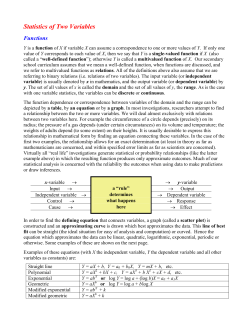 Statistics of Two Variables