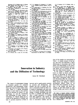 Innovation in Industry and the Diffusion of Technology