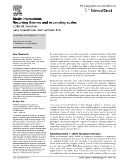 Biotic interactions Recurring themes and expanding scales