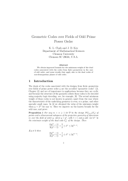 Geometric Codes over Fields of Odd Prime Power Order