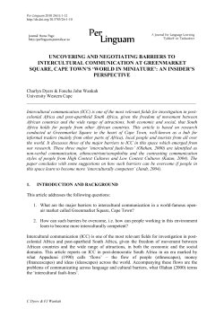 Intercultural Communication and the Informal Trader in Curios: The