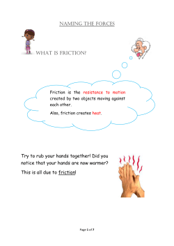 NAMING THE FORCES WHAT IS FRICTION? Try to rub your hands
