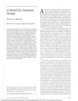 A Model for Database Design - American Journal of Occupational