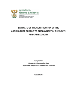 Estimate of the Contribution of Agriculture Sector to