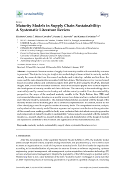 Maturity Models in Supply Chain Sustainability: A Systematic