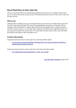 Royal Mail Door-to-Door Opt-Out